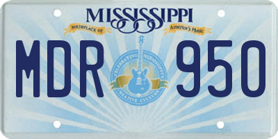 MS license plate MDR950