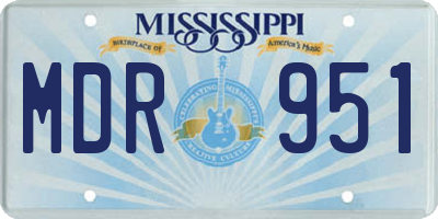 MS license plate MDR951