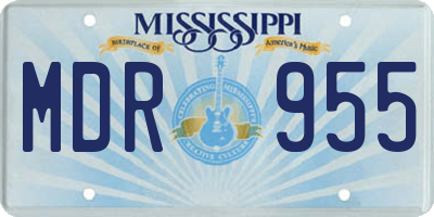 MS license plate MDR955