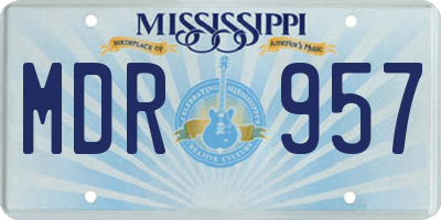 MS license plate MDR957