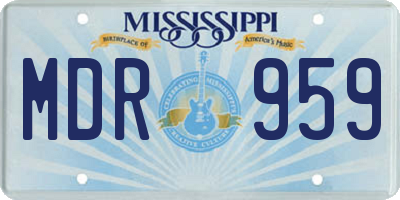 MS license plate MDR959