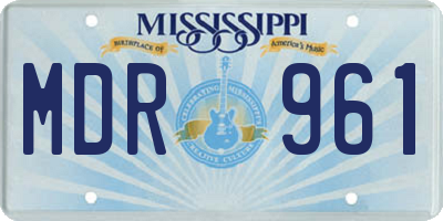 MS license plate MDR961