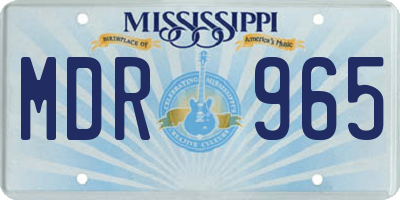 MS license plate MDR965