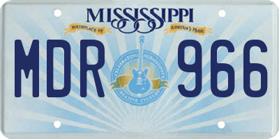 MS license plate MDR966