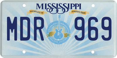 MS license plate MDR969