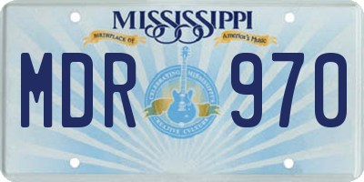 MS license plate MDR970
