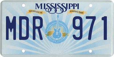 MS license plate MDR971