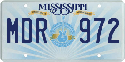 MS license plate MDR972