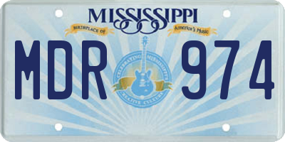 MS license plate MDR974