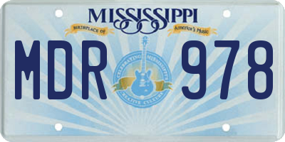 MS license plate MDR978