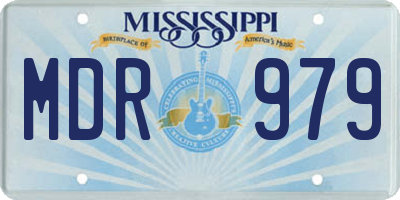 MS license plate MDR979