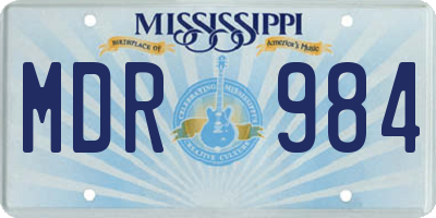 MS license plate MDR984