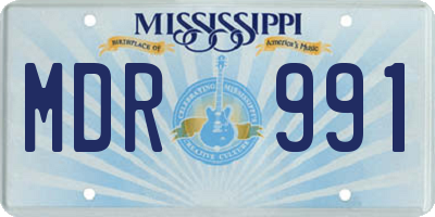 MS license plate MDR991