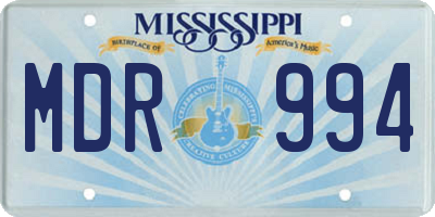 MS license plate MDR994