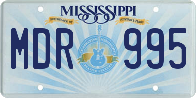 MS license plate MDR995