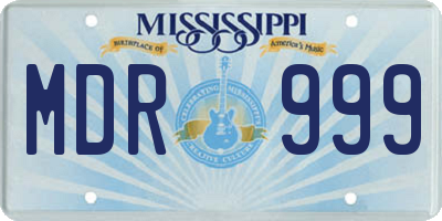 MS license plate MDR999