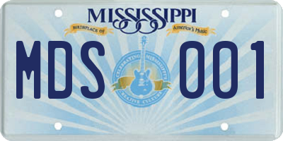 MS license plate MDS001