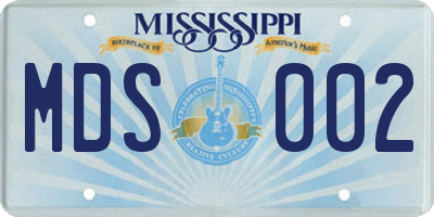 MS license plate MDS002