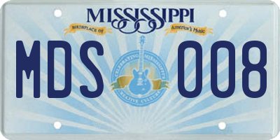 MS license plate MDS008