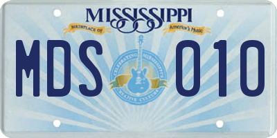 MS license plate MDS010