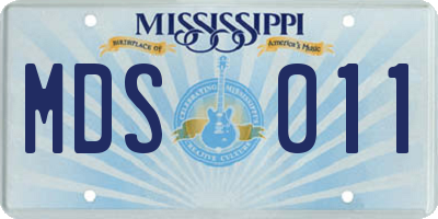 MS license plate MDS011