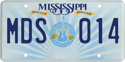 MS license plate MDS014