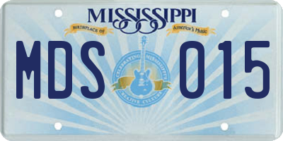 MS license plate MDS015