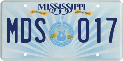 MS license plate MDS017