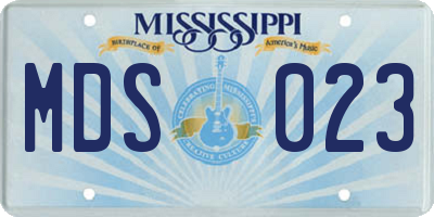 MS license plate MDS023