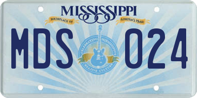 MS license plate MDS024