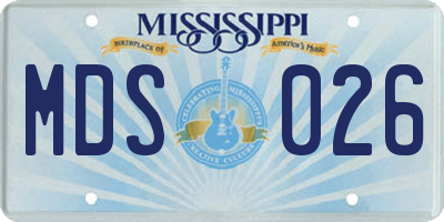 MS license plate MDS026