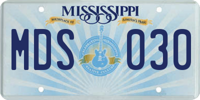 MS license plate MDS030