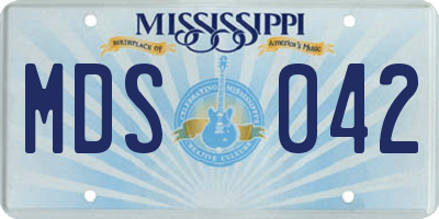 MS license plate MDS042