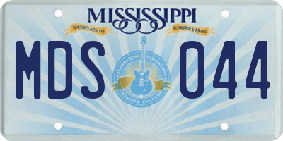 MS license plate MDS044