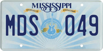MS license plate MDS049