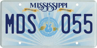 MS license plate MDS055