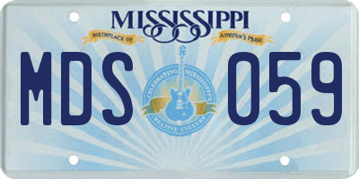 MS license plate MDS059