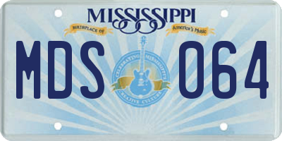 MS license plate MDS064