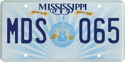 MS license plate MDS065