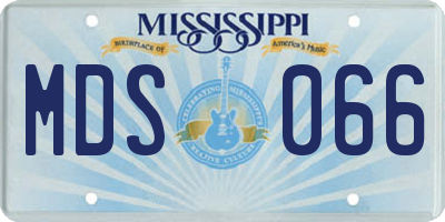 MS license plate MDS066