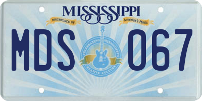 MS license plate MDS067