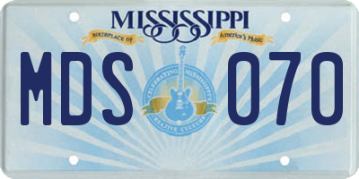 MS license plate MDS070