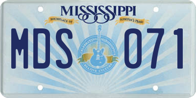 MS license plate MDS071
