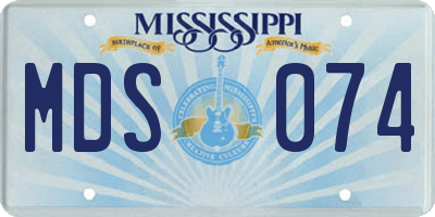 MS license plate MDS074