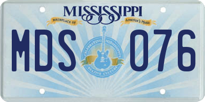 MS license plate MDS076