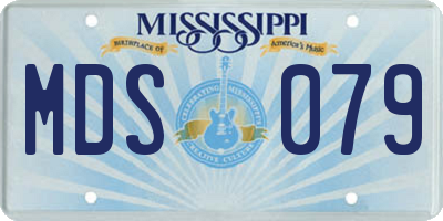 MS license plate MDS079
