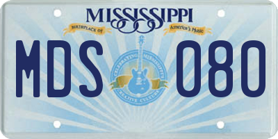 MS license plate MDS080