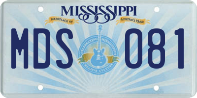 MS license plate MDS081