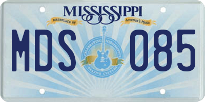 MS license plate MDS085