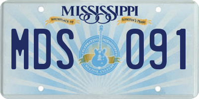 MS license plate MDS091